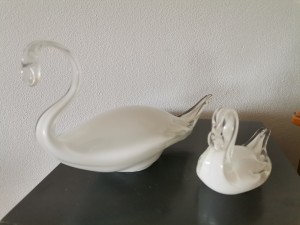 Para szklanych Łabędzi PRL